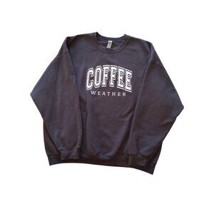 Coffee Weather Sweatshirt Gildan 2XL Dark Brown Heavy Blend Crewneck Pullover